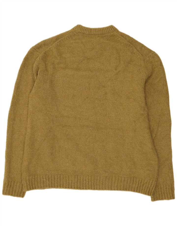 ZARA Mens Crew Neck Jumper Sweater XL Khaki Polyester