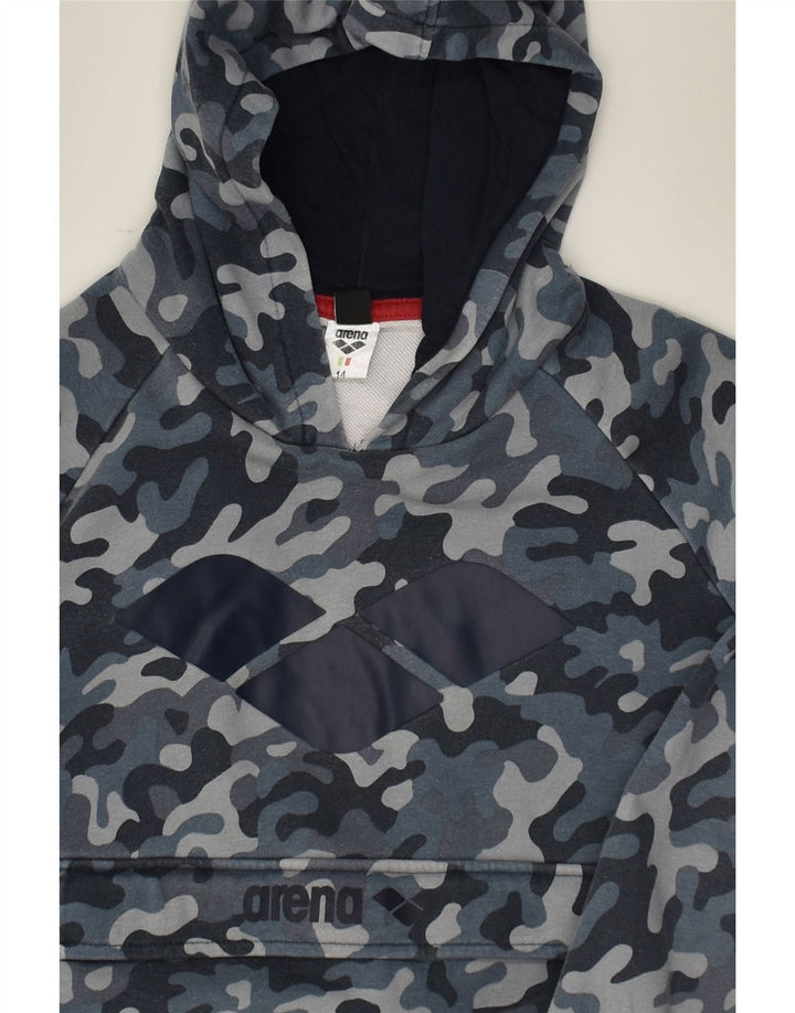 ARENA Boys Graphic Hoodie Jumper 13-14 Years Navy Blue Camouflage | Vintage Arena | Thrift | Second-Hand Arena | Used Clothing | Messina Hembry 