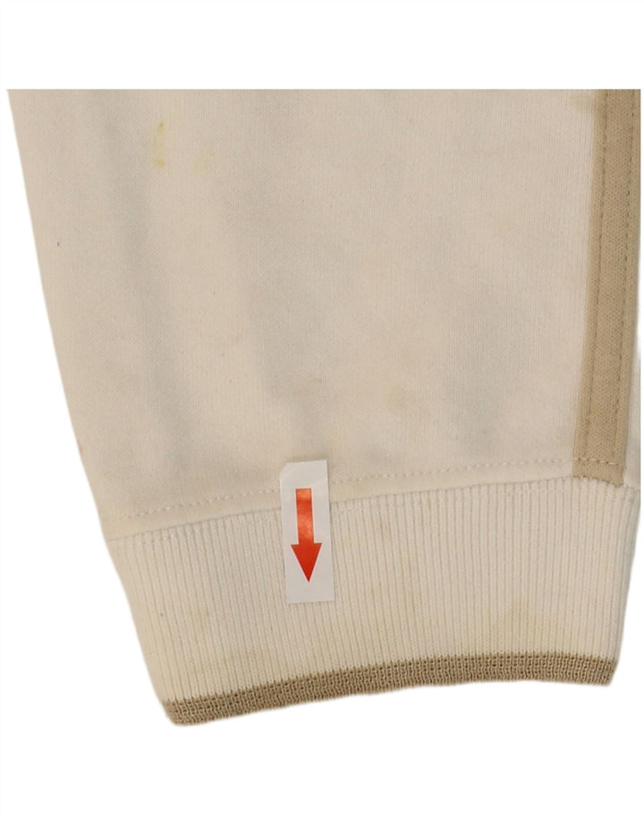 Champion Womens Zip Neck Sweatshirt Jumper UK 14 Medium White Cotton