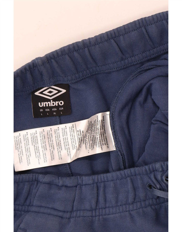 Umbro Mens Cargo Tracksuit Trousers Joggers Large Blue Cotton