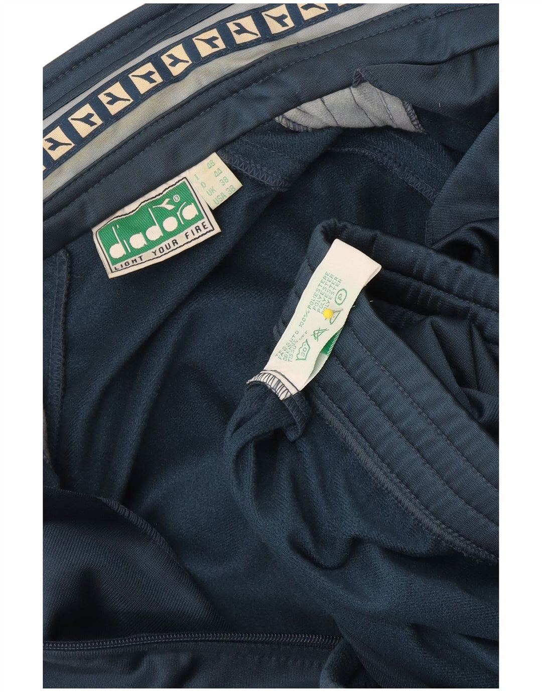 Diadora Mens Graphic Tracksuit Top Jacket UK 38 Medium Blue Polyester