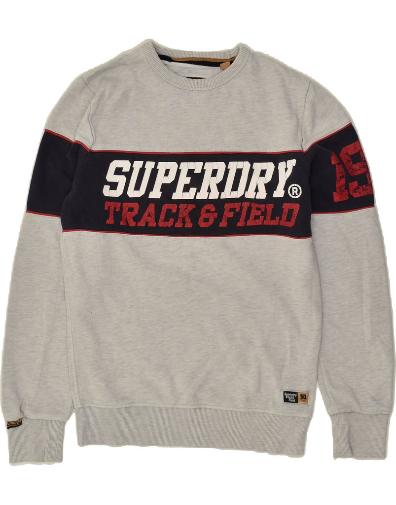 SUPERDRY Mens Graphic Sweatshirt Jumper Small Grey Cotton | Vintage Superdry | Thrift | Second-Hand Superdry | Used Clothing | Messina Hembry 