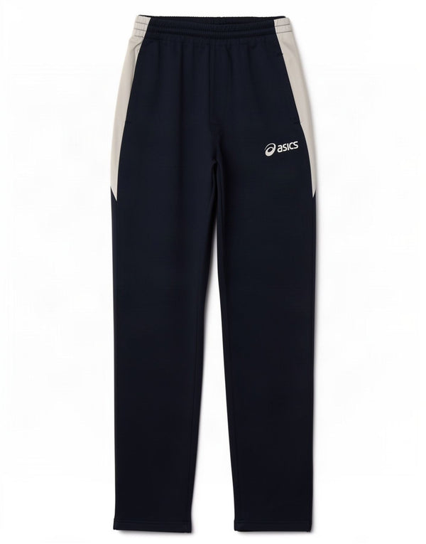 Asics Mens Tracksuit Trousers Small Navy Blue Colourblock Polyester