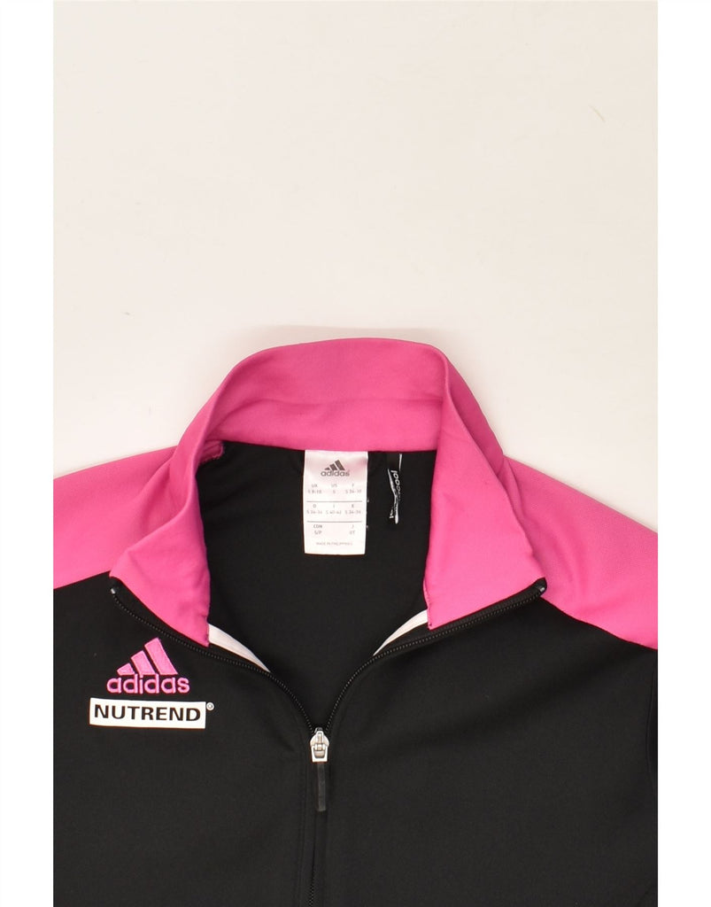 ADIDAS Womens Graphic Tracksuit Top Jacket UK 8/10 Small Black Colourblock | Vintage Adidas | Thrift | Second-Hand Adidas | Used Clothing | Messina Hembry 