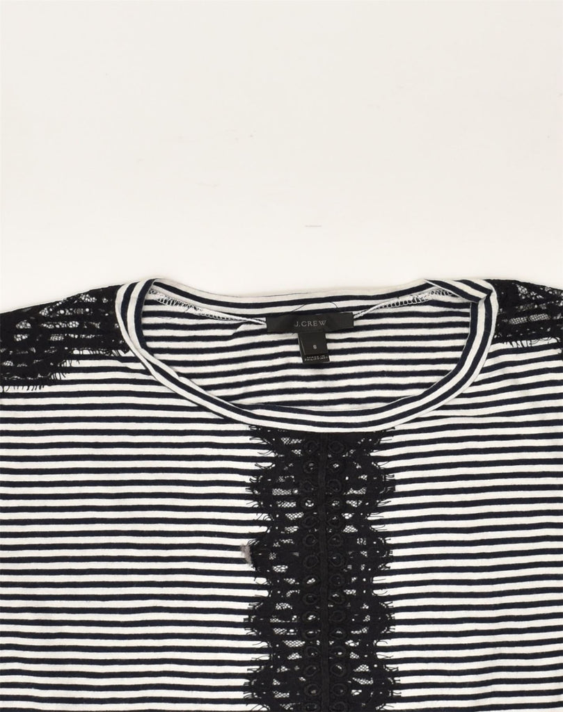 J. CREW Womens Top Long Sleeve UK 8 Small Black Striped Cotton | Vintage J. Crew | Thrift | Second-Hand J. Crew | Used Clothing | Messina Hembry 