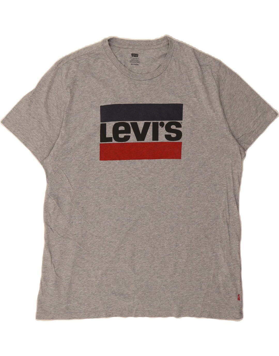 LEVI'S Mens Graphic T-Shirt Top 2XL Grey Cotton Vintage Levi's and Second-Hand Levi's from Messina Hembry 
