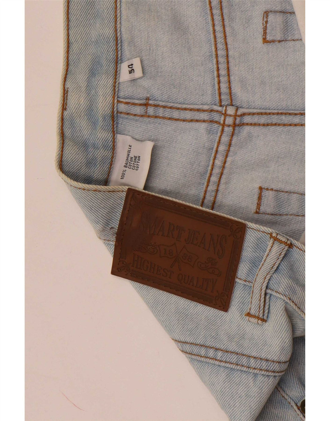Vintage Mens Denim Shorts IT 54 2XL W38 Blue Cotton