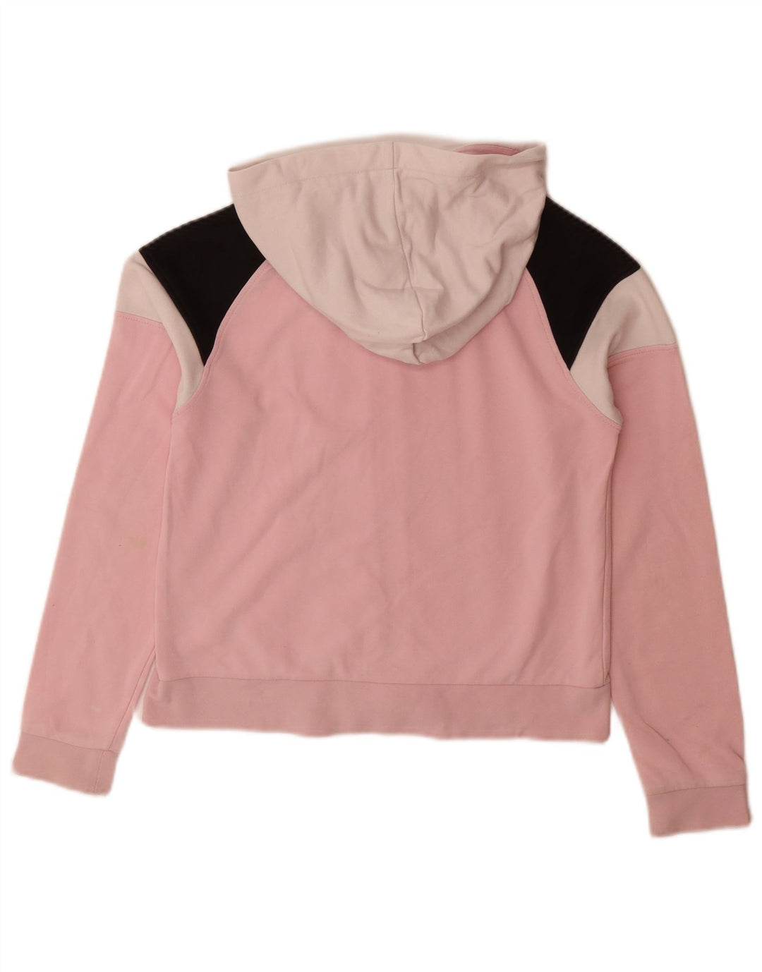 ELLESSE Girls Graphic Zip Hoodie Sweater 11-12 Years Pink Colourblock
