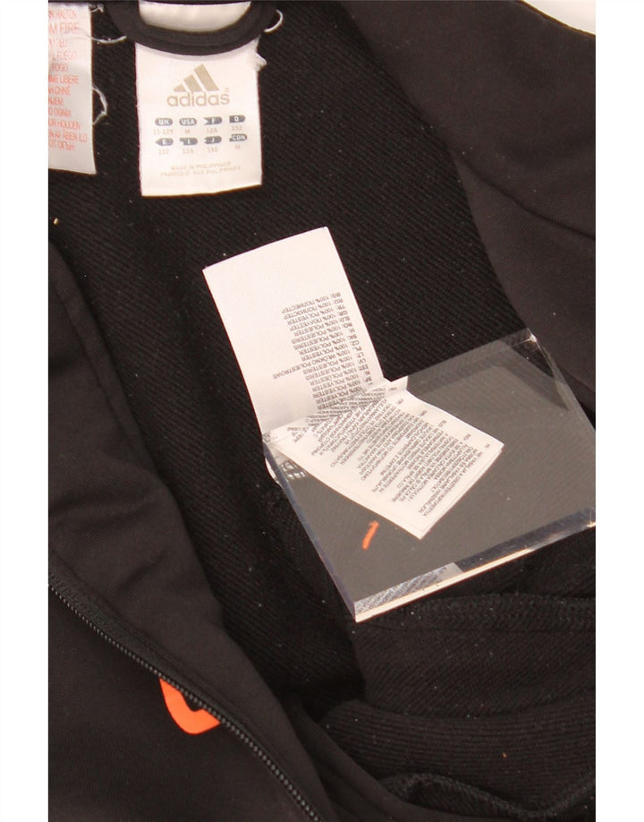 ADIDAS Boys F50 Graphic Tracksuit Top Jacket 11-12 Years Black Polyester