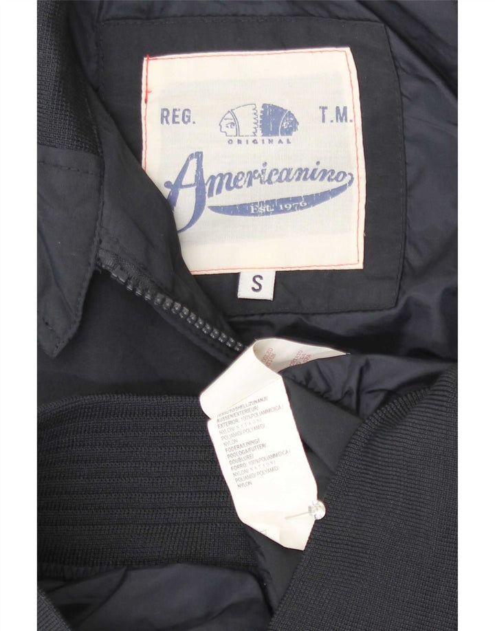 Americanino Mens Bomber Jacket UK 36 Small Navy Blue Polyamide