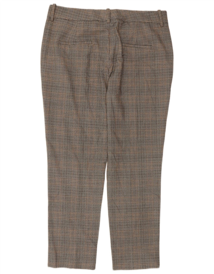 Zara Womens Cropped Trousers EU 40 Medium W30 L28  Grey Check Polyester