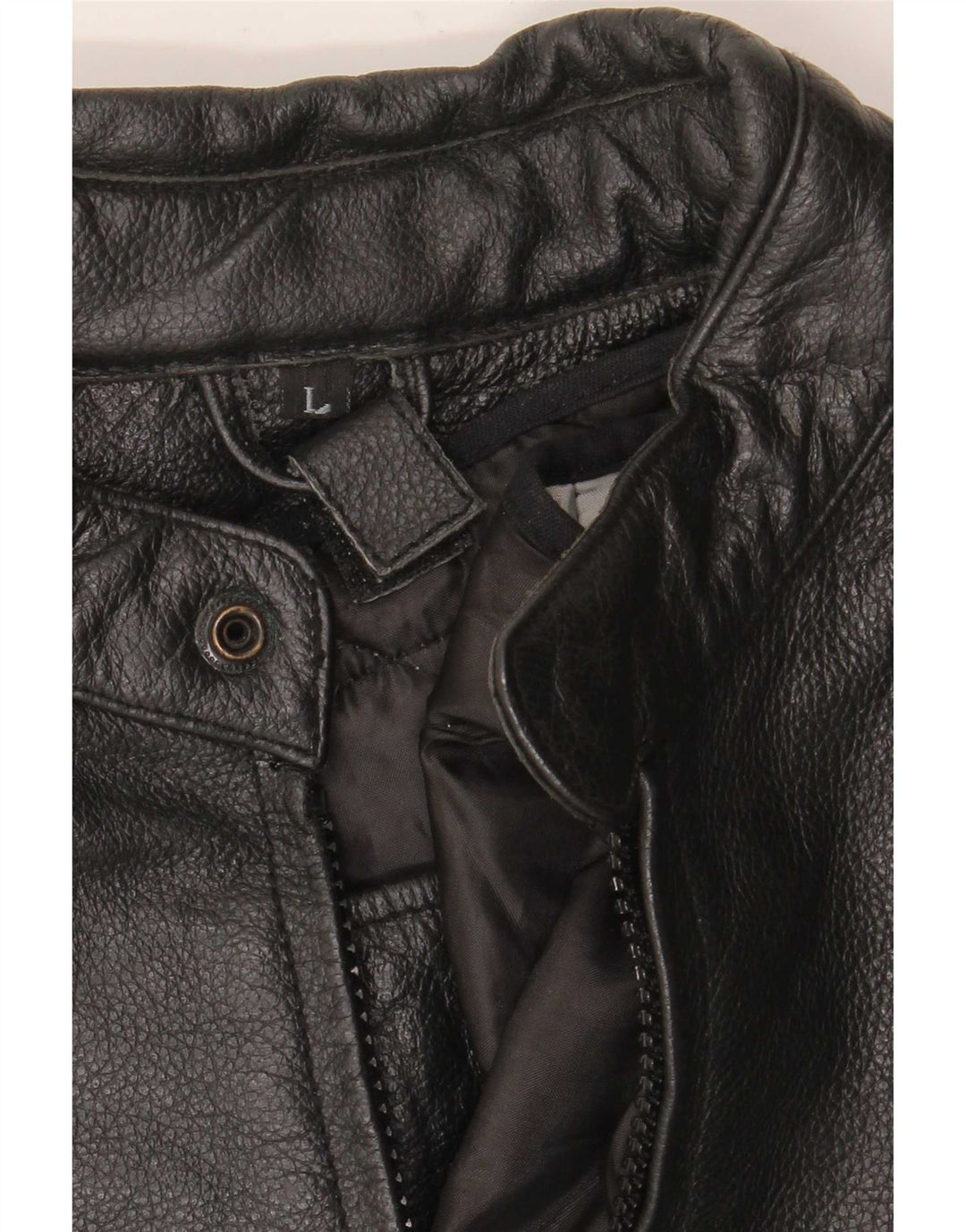 Vintage Womens Leather Racer Jacket UK 16 Large Black