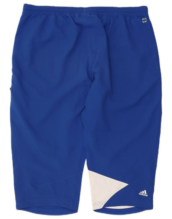 Adidas Mens Climalite Graphic Bermuda Sport Shorts XL Blue Colourblock
