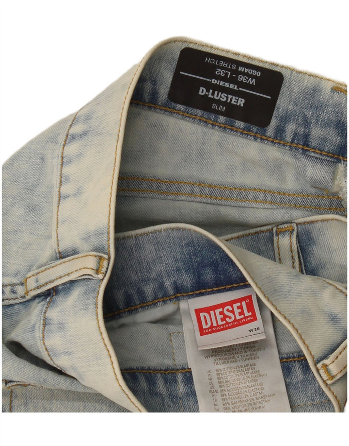 Diesel Mens D-Luster Stretch Slim Jeans W36 L32 Blue Cotton