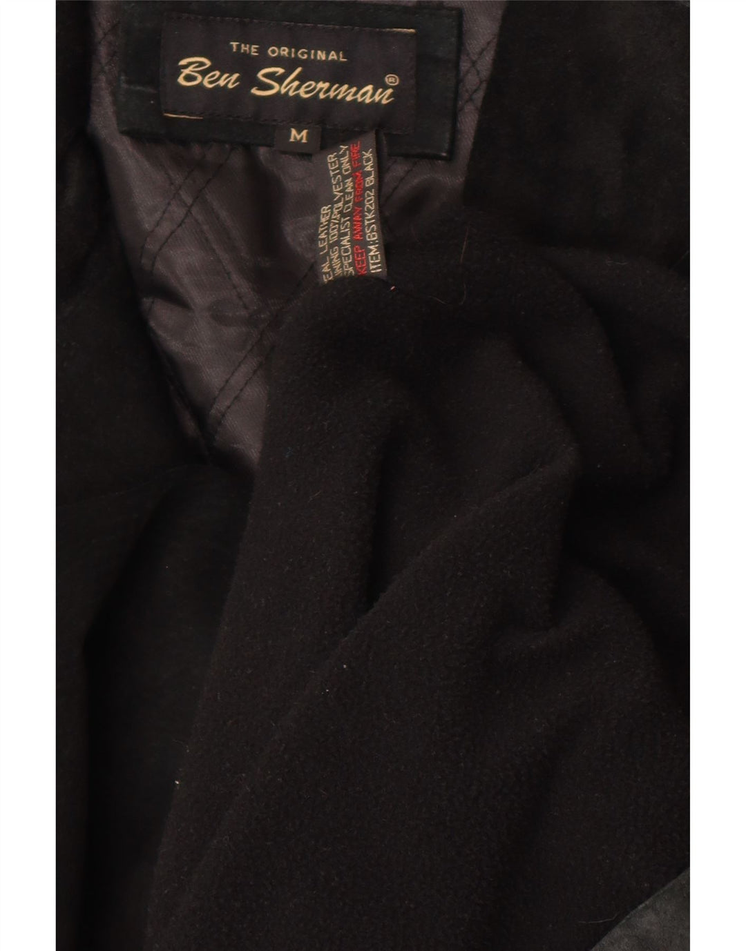 Ben Sherman Mens Suede Windbreaker Coat UK 38 Medium Black Leather