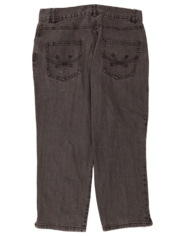 Marks & Spencer Womens Capri Jeans UK 10 Small W28 L21 Black Cotton