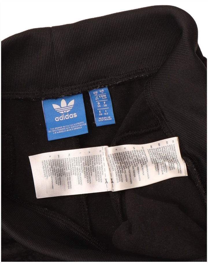 Adidas Womens Graphic Tracksuit Trousers UK 10 Small Black Polyester