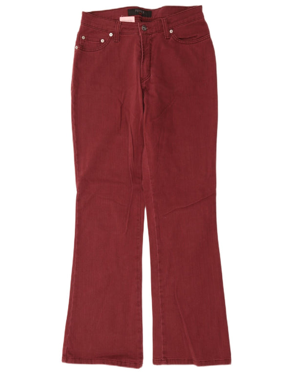 Pioneer Womens Bootcut Jeans IT 42 Medium W30 L31 Burgundy Cotton