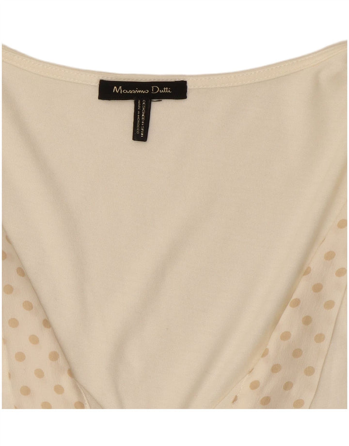 Massimo Dutti Womens Sleeveless Blouse Top UK 12 Medium White Polka Dot