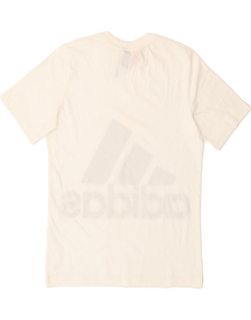 ADIDAS Boys Graphic T-Shirt Top 13-14 Years White Cotton Vintage Adidas and Second-Hand Adidas from Messina Hembry 