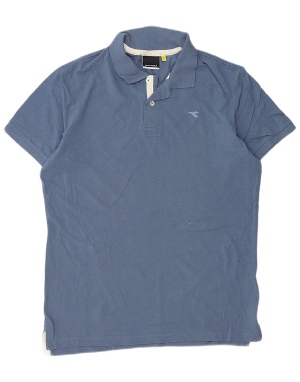 Diadora Mens Polo Shirt Large Blue Cotton
