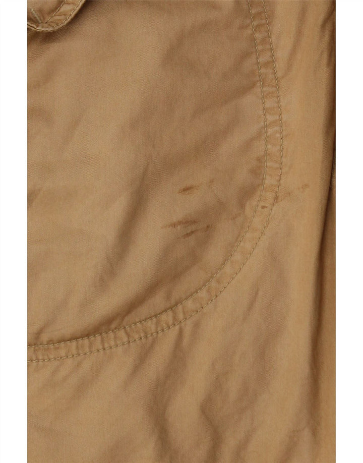 Woolrich Womens Hooded Parka Jacket UK 10 Small Brown Cotton