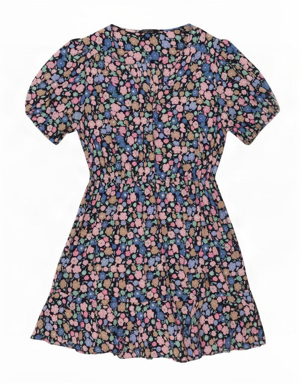 Marks & Spencer Womens A-Line Dress UK 16 Large Multicoloured Floral