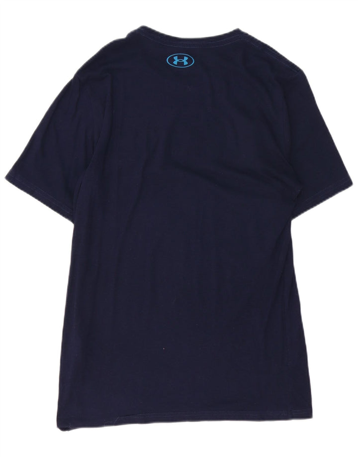 UNDER ARMOUR Mens Graphic T-Shirt Top Small Navy Blue Cotton
