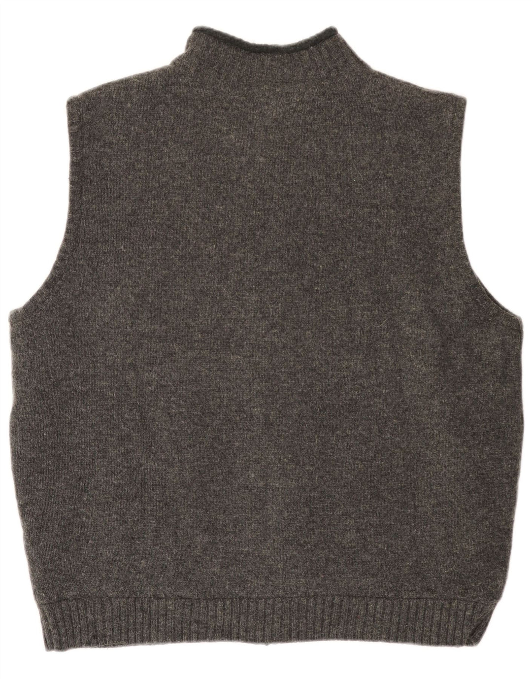 L.L.Bean Mens Sleeveless Cardigan Sweater XL Grey Wool