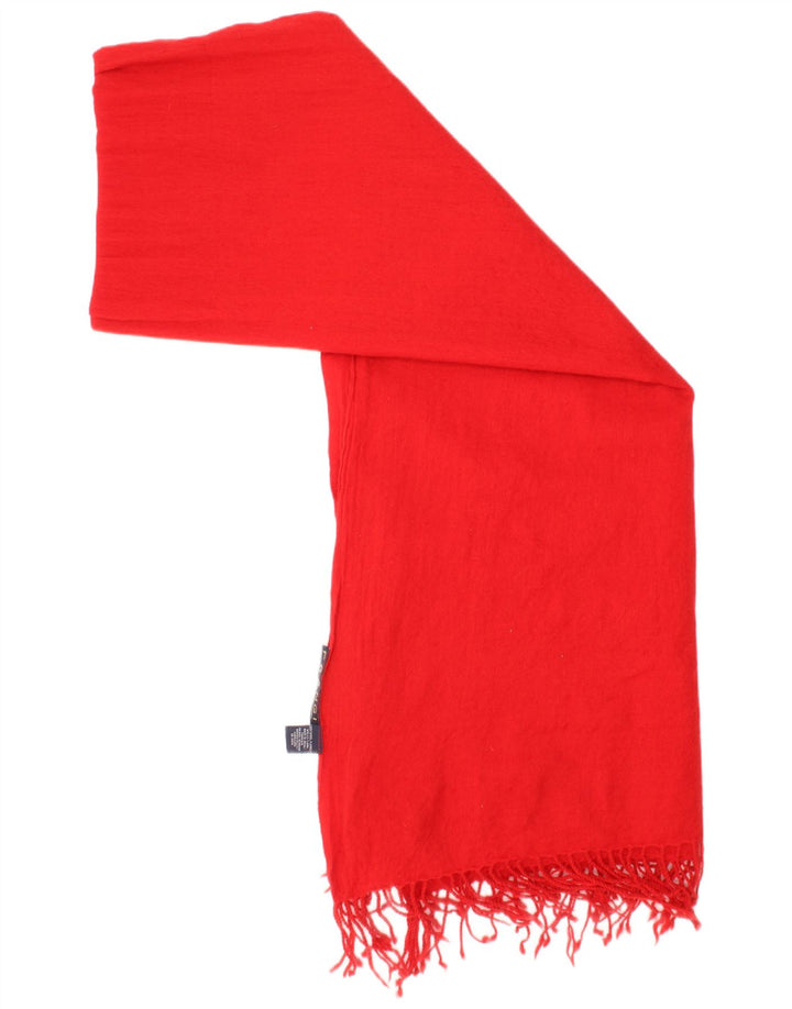 Frangi Mens Rectangle Scarf One Size Red Wool