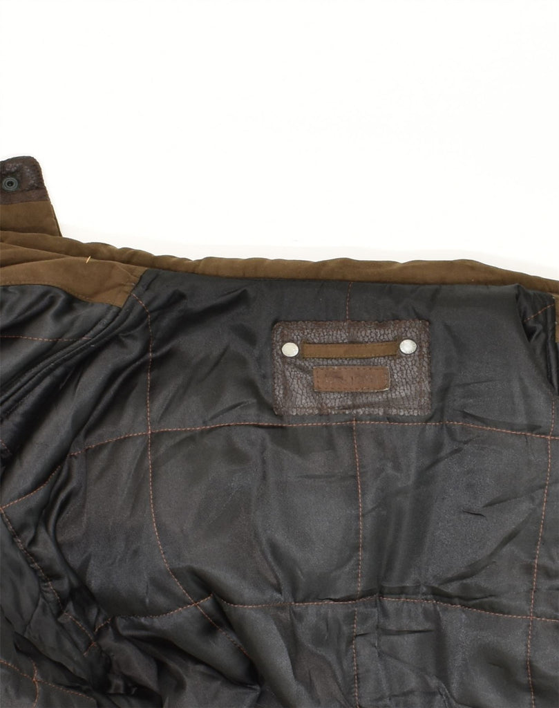 BUGATTI Mens Hooded Padded Coat IT 50 Large Brown Polyester | Vintage Bugatti | Thrift | Second-Hand Bugatti | Used Clothing | Messina Hembry 