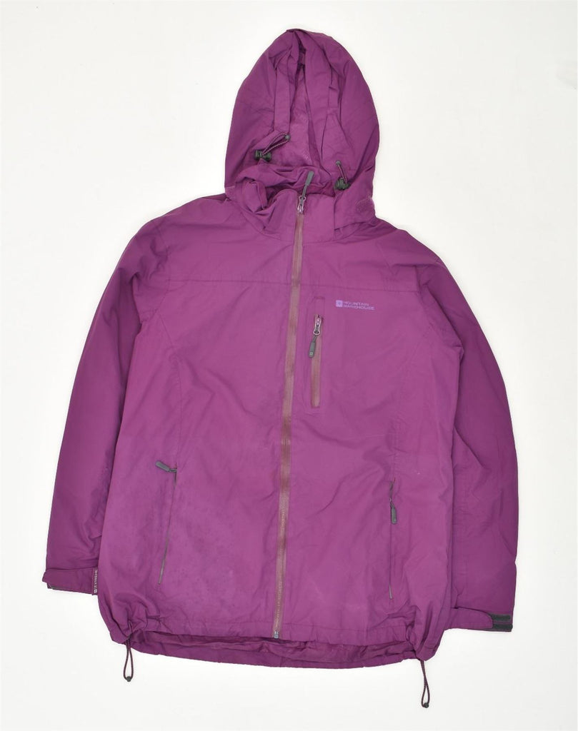 MOUNTAIN WAREHOUSE Womens Hooded Rain Jacket UK 18 XL Purple Nylon | Vintage Mountain Warehouse | Thrift | Second-Hand Mountain Warehouse | Used Clothing | Messina Hembry 