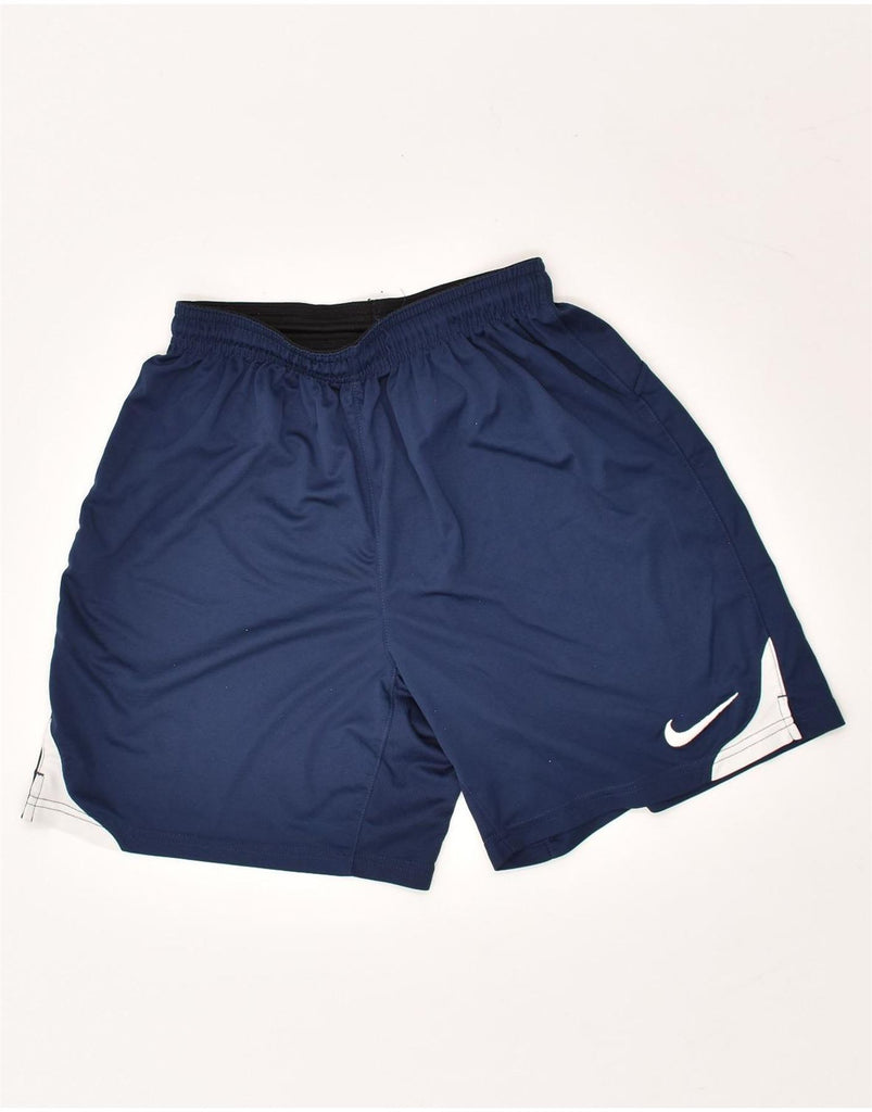 NIKE Boys Dri Fit Sport Shorts 10-11 Years Small  Navy Blue Polyester | Vintage Nike | Thrift | Second-Hand Nike | Used Clothing | Messina Hembry 