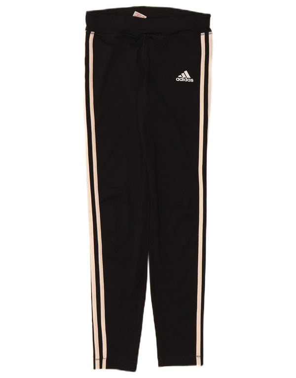 ADIDAS Girls Climalite Leggings 13-14 Years Large Black Polyester