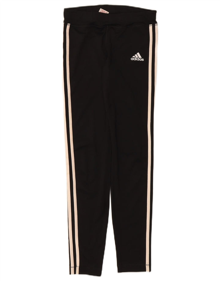 ADIDAS Girls Climalite Leggings 13-14 Years Large Black Polyester