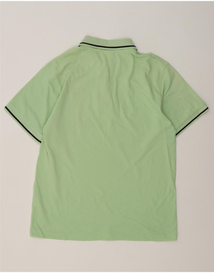 Umbro Mens Polo Shirt Medium Green Striped Cotton