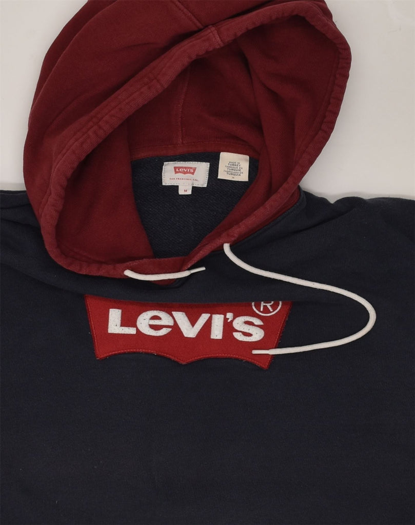 LEVI'S Mens Graphic Zip Hoodie Sweater Medium Navy Blue Cotton | Vintage Levi's | Thrift | Second-Hand Levi's | Used Clothing | Messina Hembry 