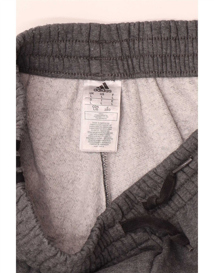 Adidas Mens Tracksuit Trousers Joggers Large Grey Cotton