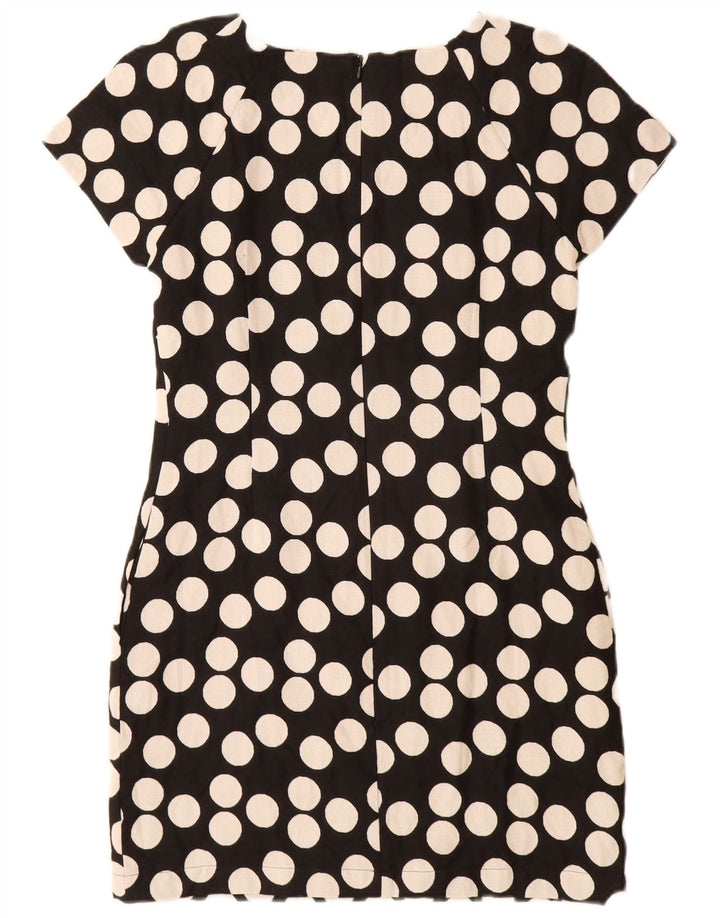 Coast Womens Sheath Dress UK 8 Small Black Polka Dot Cotton