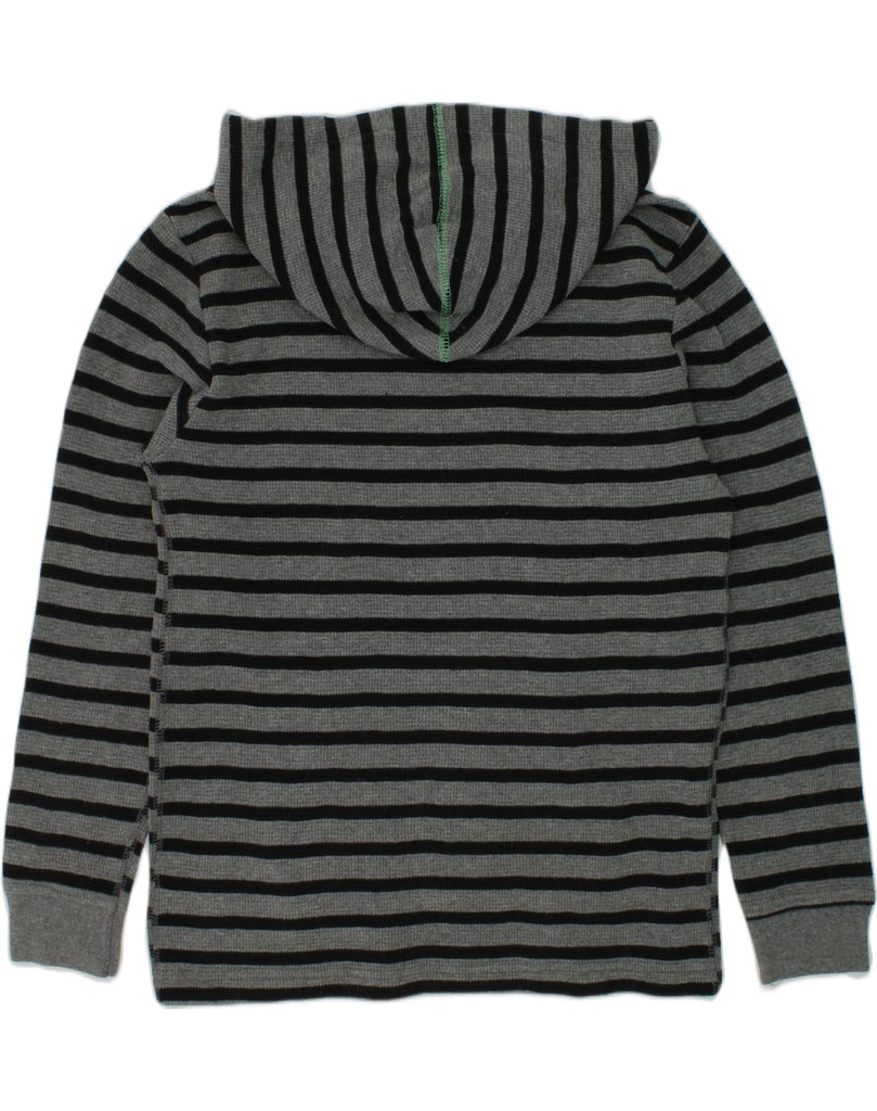 HURLEY Boys Graphic Hoodie Jumper 12-13 Years Grey Striped Cotton | Vintage Hurley | Thrift | Second-Hand Hurley | Used Clothing | Messina Hembry 