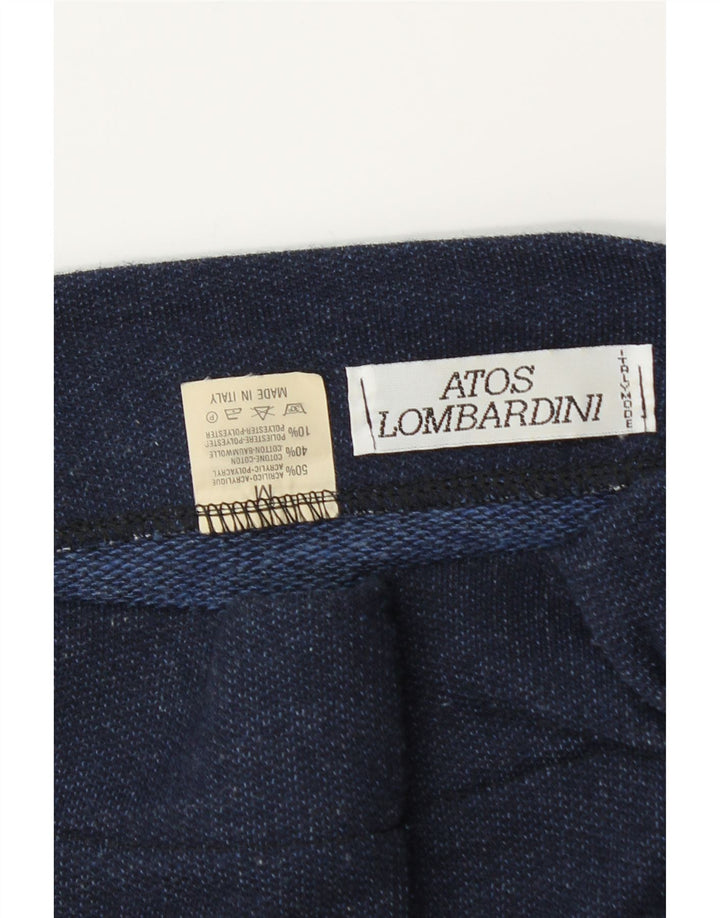 Atos Lombardini Womens Mini Pencil Skirt Medium W28 Navy Blue Acrylic