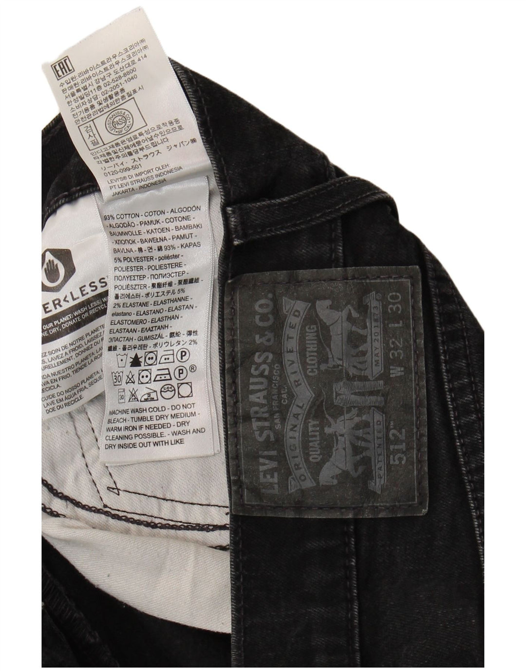 Levi's Mens 512 Slim Fit Tapered Jeans W32 L30 Grey Cotton