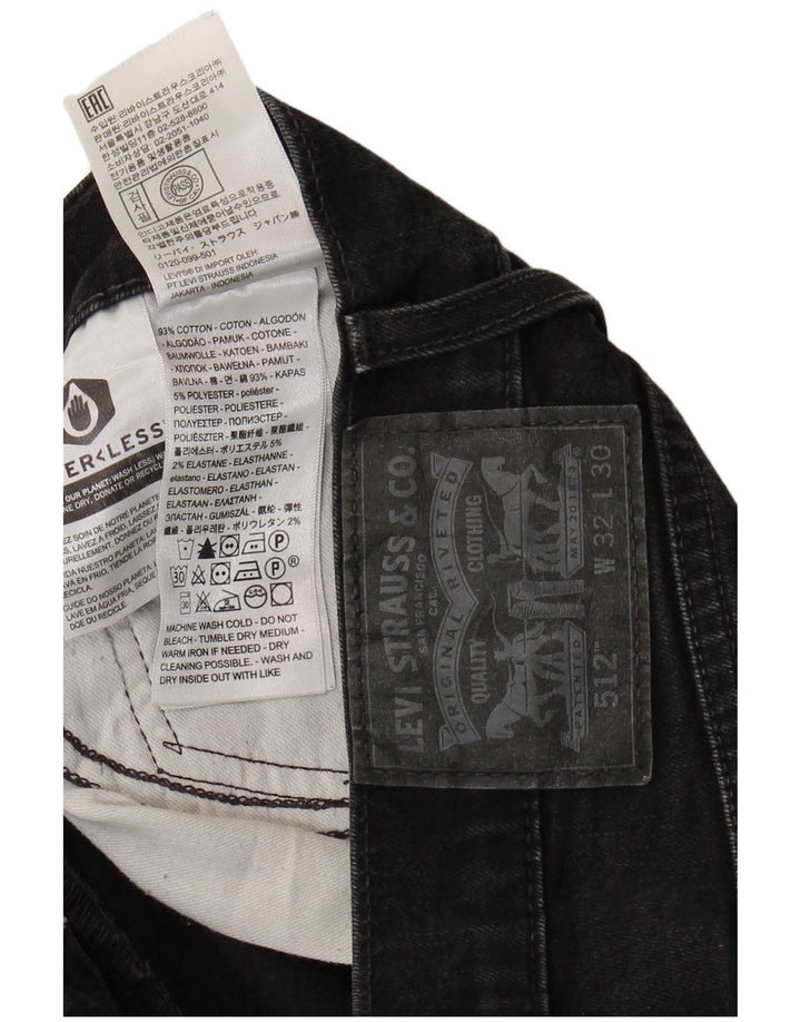 Levi's Mens 512 Slim Fit Tapered Jeans W32 L30 Grey Cotton