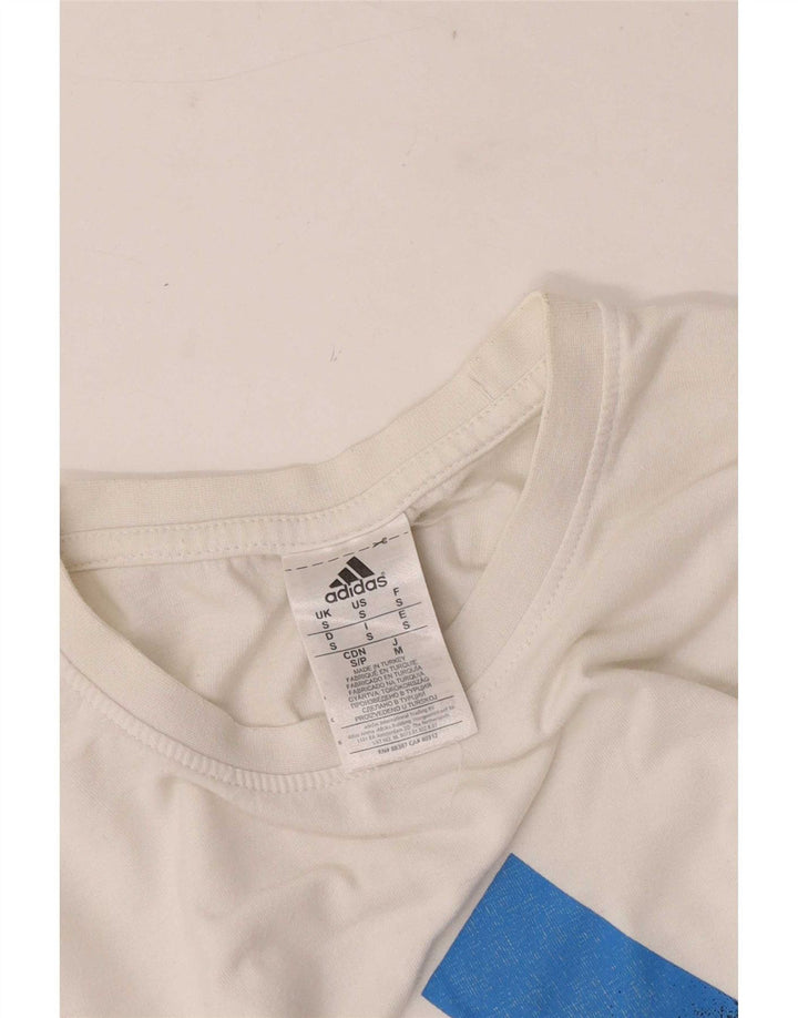 Adidas Mens Graphic T-Shirt Top Small White Cotton