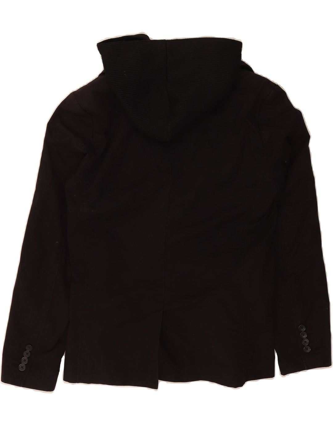 GUESS Mens 2 Button Hooded Blazer Jacket UK 36 Small Black Cotton Vintage Guess and Second-Hand Guess from Messina Hembry 