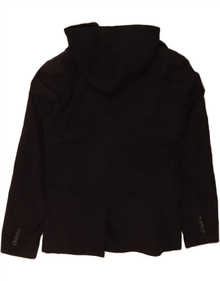GUESS Mens 2 Button Hooded Blazer Jacket UK 36 Small Black Cotton Vintage Guess and Second-Hand Guess from Messina Hembry 