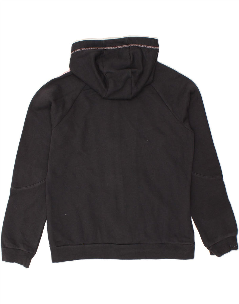 ADIDAS Womens Zip Hoodie Sweater UK 14 Large Black Cotton | Vintage Adidas | Thrift | Second-Hand Adidas | Used Clothing | Messina Hembry 