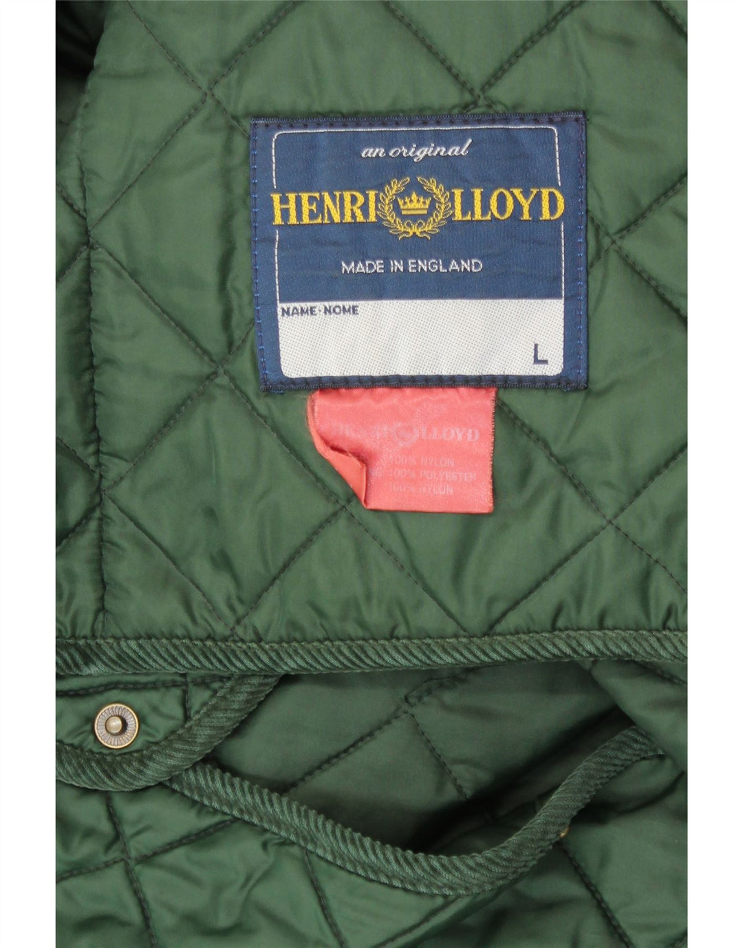 Henri Lloyd Mens Quilted Jacket UK 40 Large Green Nylon
