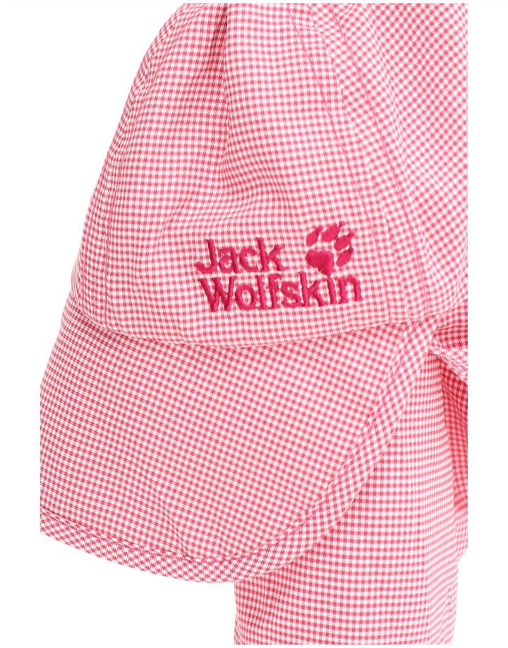 Jack Wolfskin Girls Neck Drape Trapper Hat 4-5 Years Small Pink Houndstooth