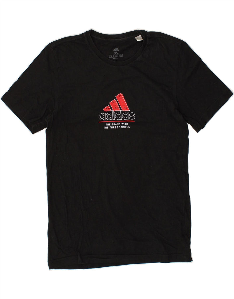 ADIDAS Mens Graphic T-Shirt Top XS Black Cotton | Vintage Adidas | Thrift | Second-Hand Adidas | Used Clothing | Messina Hembry 